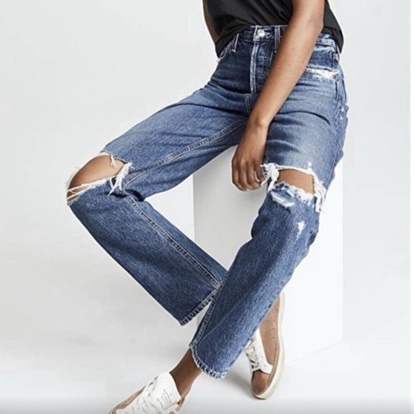 Agolde ‘90s high-waisted ripped distressed jeans - Picture 2 of 7